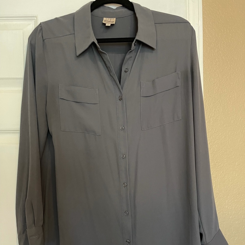 Como Vintage Olive Green Blouse.
